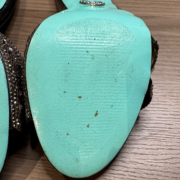 Betsey Johnson Black Strappy Rhinestone Heels - Picture 5 of 11